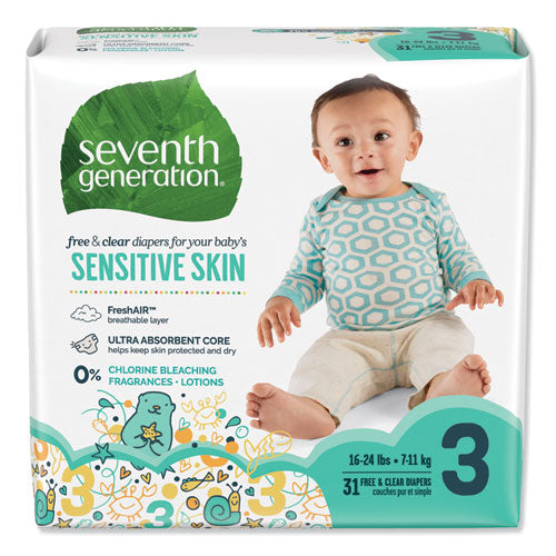 Free And Clear Baby Diapers, Size 3, 16 Lbs To 24 Lbs, 124-carton