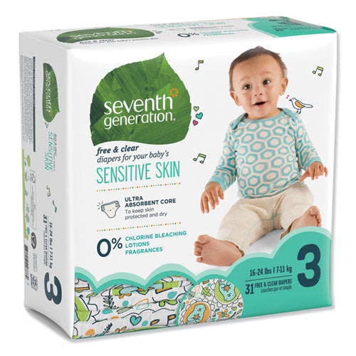 Free And Clear Baby Diapers, Size 3, 16 Lbs To 24 Lbs, 124-carton