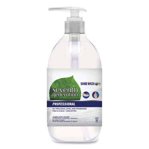 Natural Hand Wash, Free & Clean, Unscented, 12 Oz Pump Bottle, 8-carton