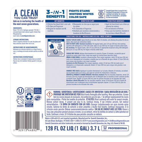 Liquid Laundry Detergent, Free And Clear Scent, 1 Gal Bottle