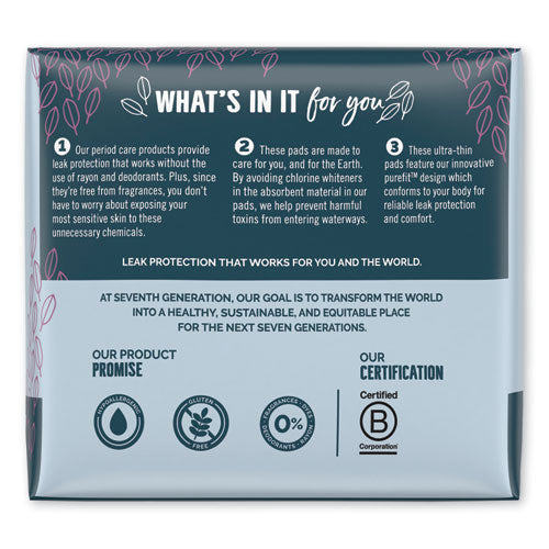 Chlorine-free Ultra Thin Pads With Wings, Super Long, 16-pack, 6 Packs-carton