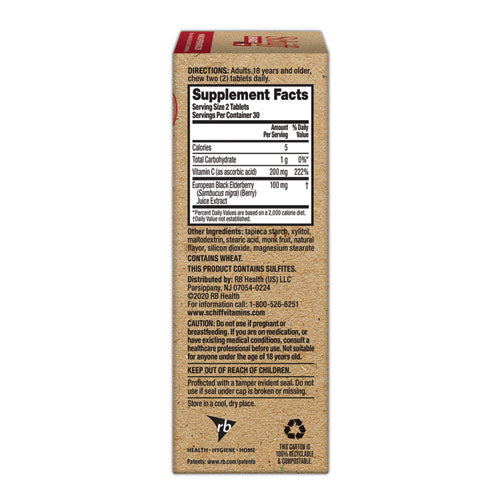 Elderberry Extract And Vitamin C Chewable Tablets, 60 Count