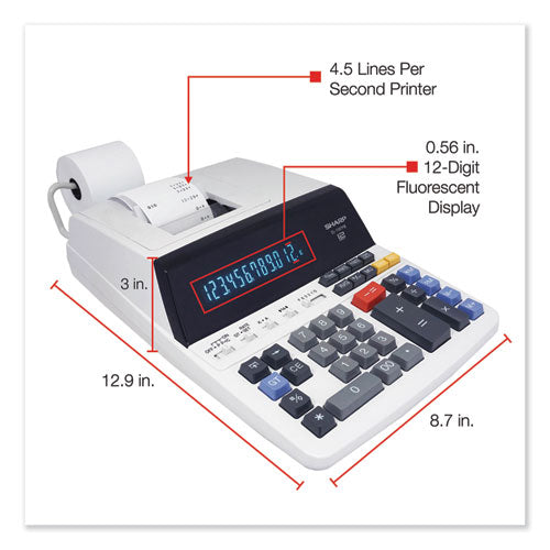 El1197piii Two-color Printing Desktop Calculator, Black-red Print, 4.5 Lines-sec