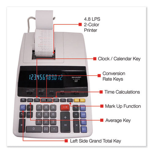 El2630piii Two-color Printing Calculator, Black-red Print, 4.8 Lines-sec