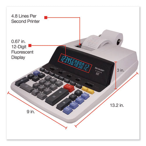 El2630piii Two-color Printing Calculator, Black-red Print, 4.8 Lines-sec