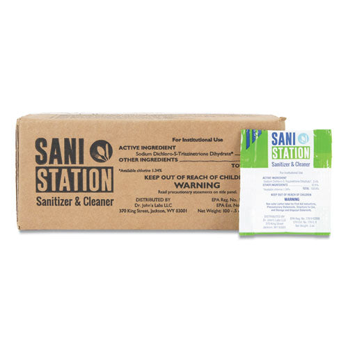 Sani Station Hard Surface Cleaner Kit, 1 Spray Bottle, 1 Tube Chlorine Test Strips, 100 0.5 Oz Packets