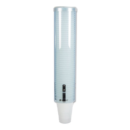 Large Pull-type Water Cup Dispenser, Translucent Blue