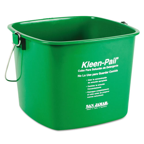 Kleen-pail, 6qt, Plastic, Green, 12-carton