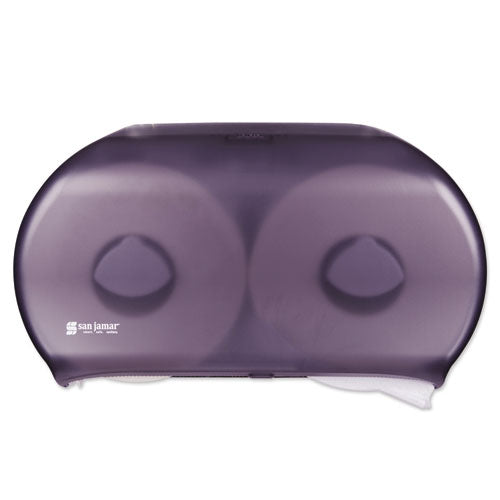 Twin 9" Jumbo Tissue Dispenser, 19 X 5 1-4 X 12, Transparent Black Pearl