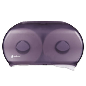 Twin 9" Jumbo Tissue Dispenser, 19 X 5 1-4 X 12, Transparent Black Pearl