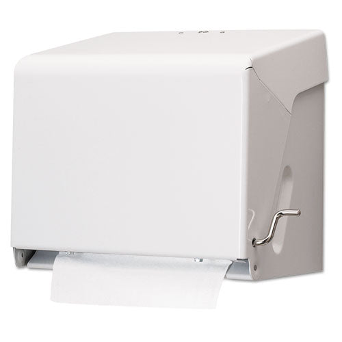 Crank Roll Towel Dispenser, White, Steel, 10 1-2 X 11 X 8 1-2