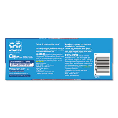 Double Zipper Freezer Bags, 1 Qt, 2.7 Mil, 6.97" X 7.7", Clear, 9-carton