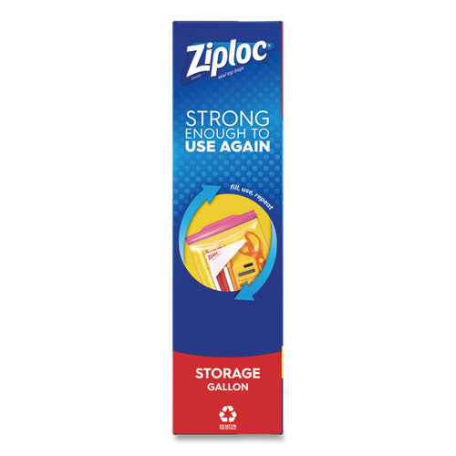 Double Zipper Storage Bags, 1 Gal, 1.75 Mil, 10.56" X 10.75", Clear, 38-box