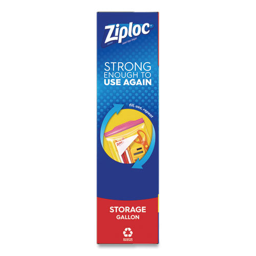 Double Zipper Storage Bags, 1 Gal, 1.75 Mil, 10.56" X 10.75", Clear, 342-carton