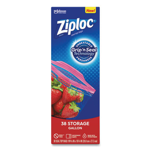 Double Zipper Storage Bags, 1 Gal, 1.75 Mil, 10.56" X 10.75", Clear, 342-carton