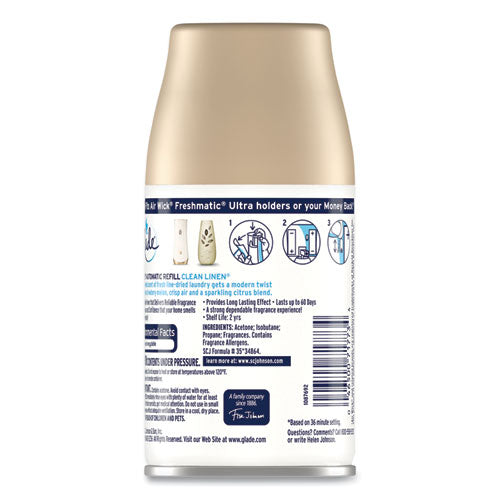 Automatic Air Freshener, Clean Linen, 6.2 Oz, 6-carton