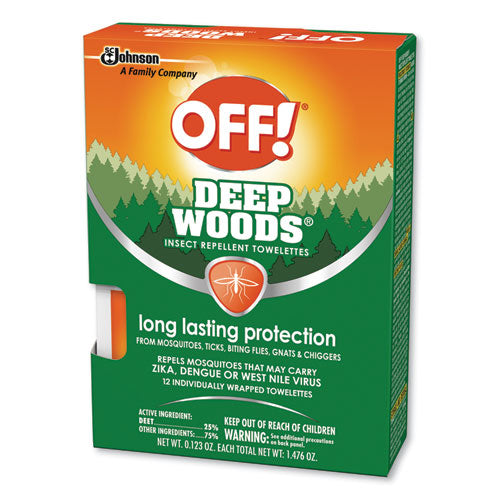 Deep Woods Towelette, 0.28 Box, Unscented, 12-box