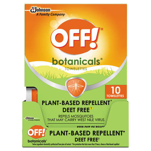 Botanicals Insect Repellant, Box, 10 Wipes-pack, 8 Packs-carton