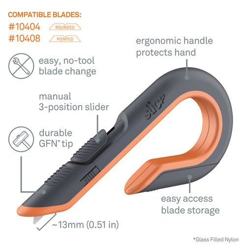 Box Cutters, Double Sided, Replaceable, Carbon Steel, Gray, Orange