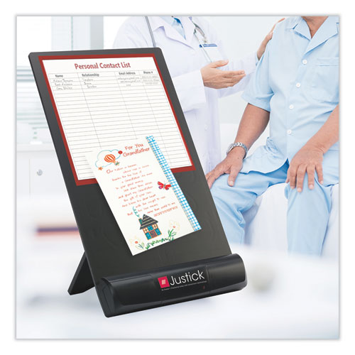 Justick Frameless Electro-surface Desktop Organizer & Copy Holder, 8" X 11", Bk