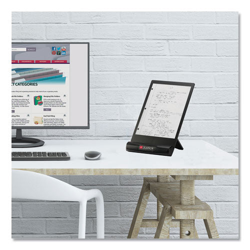 Justick Frameless Electro-surface Desktop Organizer & Copy Holder, 8" X 11", Bk