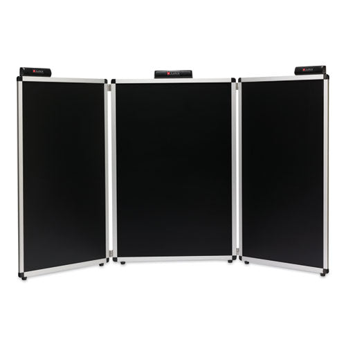 Justick Three-panel Electro-surface Table-top Expo Display, 72" X 36", Black