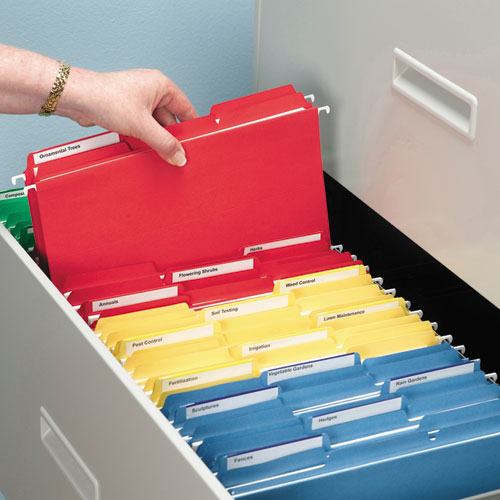 Interior File Folders, 1-3-cut Tabs, Letter Size, Blue, 100-box