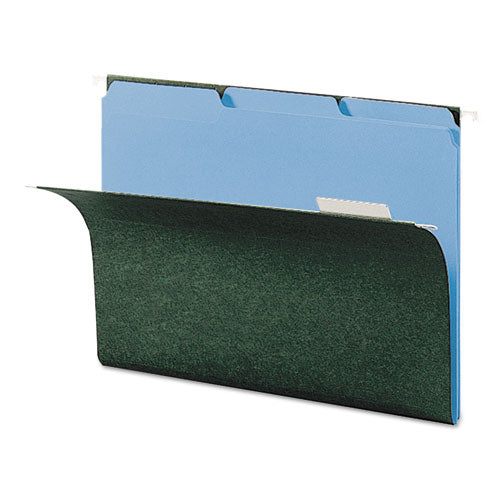 Interior File Folders, 1-3-cut Tabs, Letter Size, Blue, 100-box