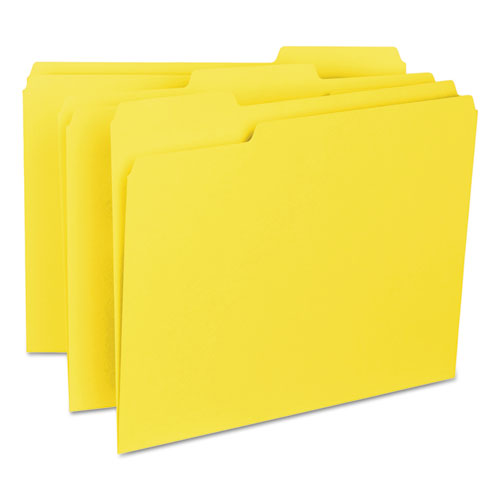 Interior File Folders, 1-3-cut Tabs, Letter Size, Yellow, 100-box