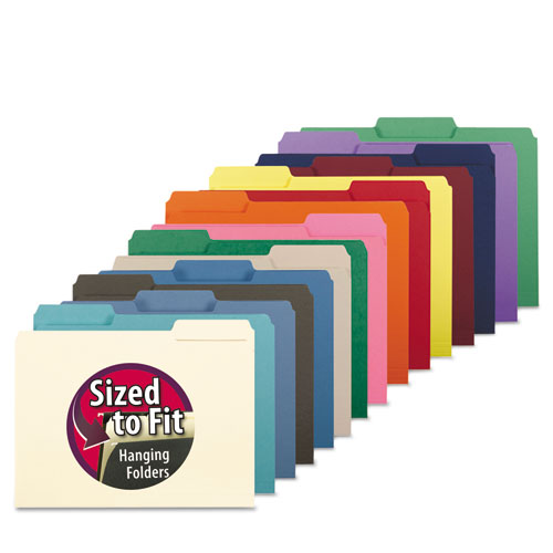 Interior File Folders, 1-3-cut Tabs, Letter Size, Teal, 100-box