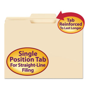 Reinforced Tab Manila File Folders, 1-3-cut Tabs, Center Position, Letter Size, 11 Pt. Manila, 100-box