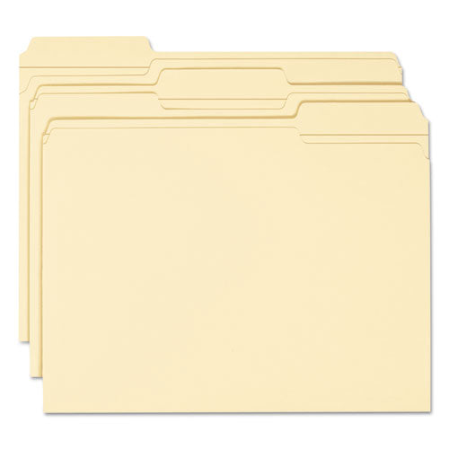 100% Recycled Reinforced Top Tab File Folders, 1-3-cut Tabs, Letter Size, Manila, 100-box