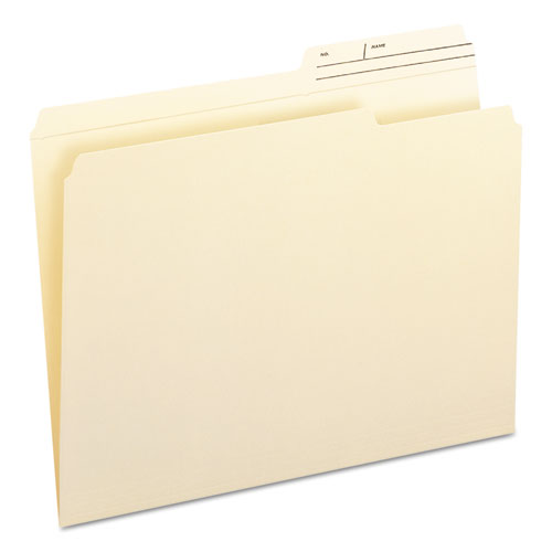 Reinforced Guide Height File Folders, 2-5-cut Printed Tab, Right Of Center, Letter Size, Manila, 100-box