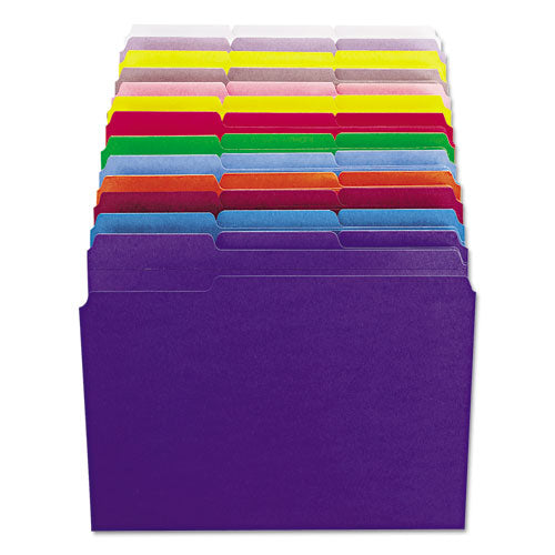 Reinforced Top Tab Colored File Folders, 1-3-cut Tabs, Letter Size, Blue, 100-box