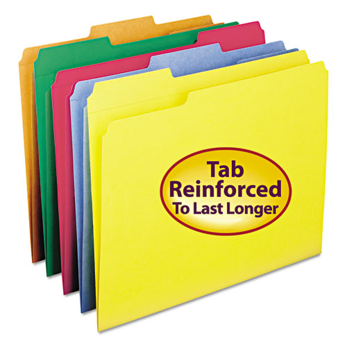 Reinforced Top Tab Colored File Folders, 1-3-cut Tabs, Letter Size, Blue, 100-box