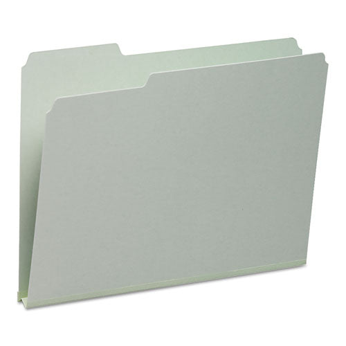 Expanding Recycled Heavy Pressboard Folders, 1-3-cut Tabs, 1" Expansion, Letter Size, Gray-green, 25-box