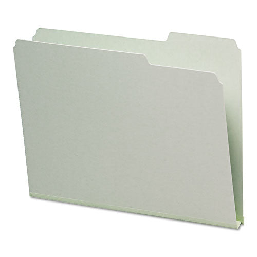 Expanding Recycled Heavy Pressboard Folders, 1-3-cut Tabs, 1" Expansion, Letter Size, Gray-green, 25-box
