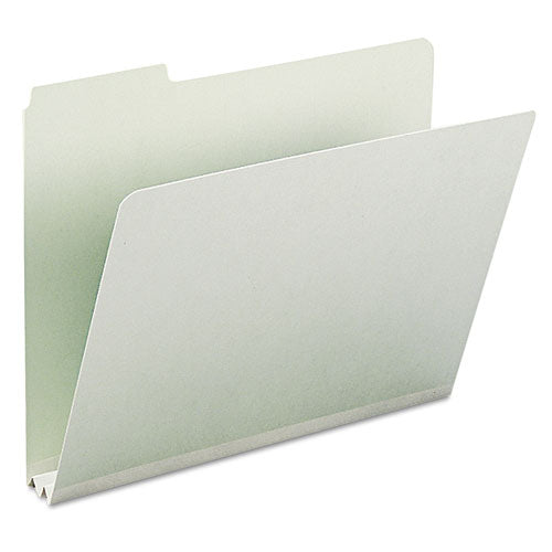 Expanding Recycled Heavy Pressboard Folders, 1-3-cut Tabs, 2" Expansion, Letter Size, Gray-green, 25-box
