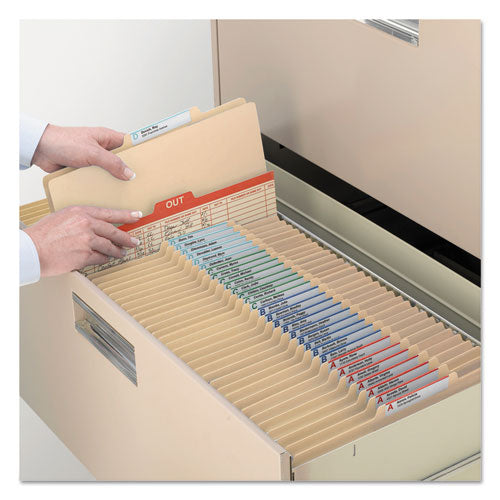 Manila Four- And Six-section Top Tab Classification Folders, 1 Divider, Letter Size, Manila, 10-box