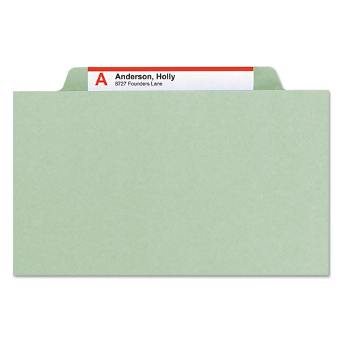 100% Recycled Pressboard Classification Folders, 1 Divider, Letter Size, Gray-green, 10-box