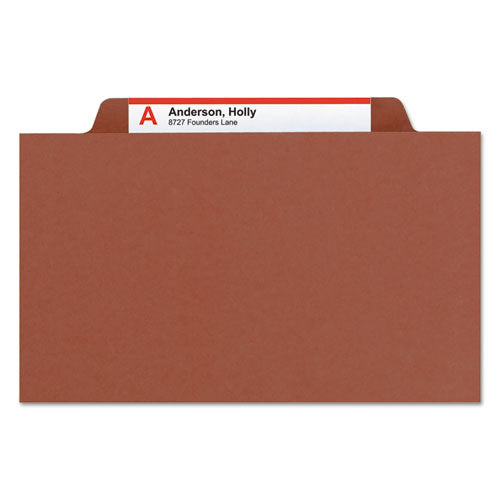 100% Recycled Pressboard Classification Folders, 1 Divider, Letter Size, Red, 10-box