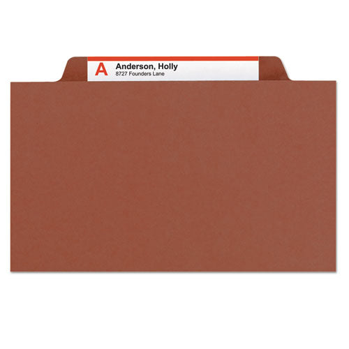 100% Recycled Pressboard Classification Folders, 1 Divider, Letter Size, Red, 10-box