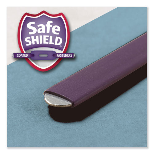 Four-section Pressboard Top Tab Classification Folders With Safeshield Fasteners, 1 Divider, Letter Size, Blue, 10-box