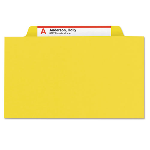 Four-section Pressboard Top Tab Classification Folders With Safeshield Fasteners, 1 Divider, Letter Size, Yellow, 10-box