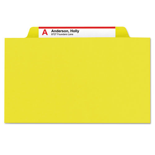 6-section Pressboard Top Tab Pocket-style Classification Folders With Safeshield Fasteners, 2 Dividers, Letter, Yellow, 10-bx