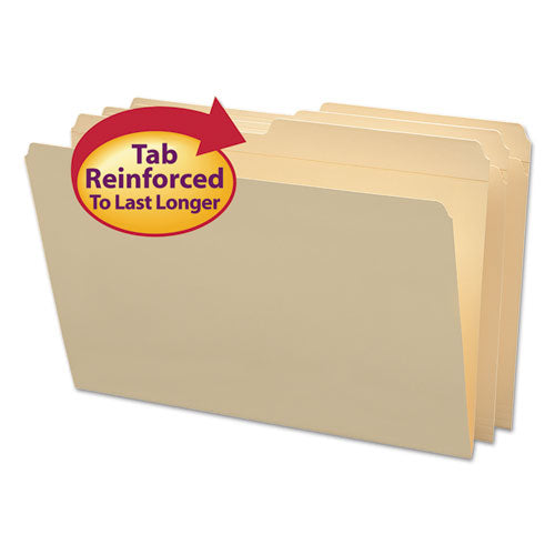 Reinforced Tab Manila File Folders, 1-2-cut Tabs, Legal Size, 11 Pt. Manila, 100-box