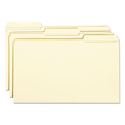 Reinforced Tab Manila File Folders, 1-3-cut Tabs, Legal Size, 11 Pt. Manila, 100-box