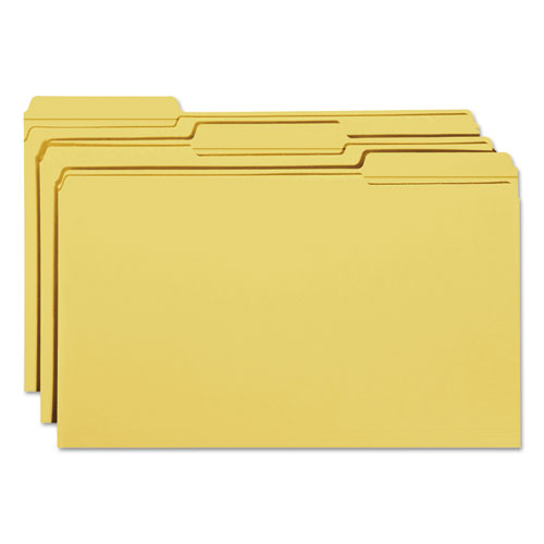 Reinforced Top Tab Colored File Folders, 1-3-cut Tabs, Legal Size, Goldenrod, 100-box