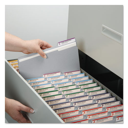 Reinforced Top Tab Colored File Folders, 1-3-cut Tabs, Legal Size, Gray, 100-box