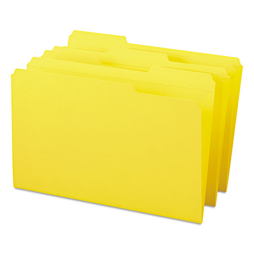 Reinforced Top Tab Colored File Folders, 1-3-cut Tabs, Legal Size, Yellow, 100-box